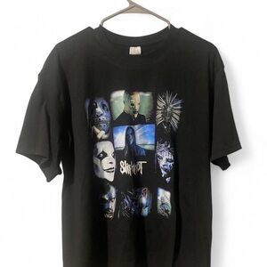 Slipknot Black Graphic Band T-Shirt | Mask Collage | Size L